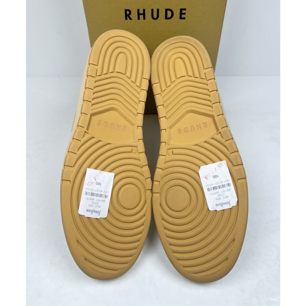 Size 10US - Rhude Yellow Rhecess Leather High Top Sneakers💛 NEW/RETAIL $745! - Picture 6 of 10